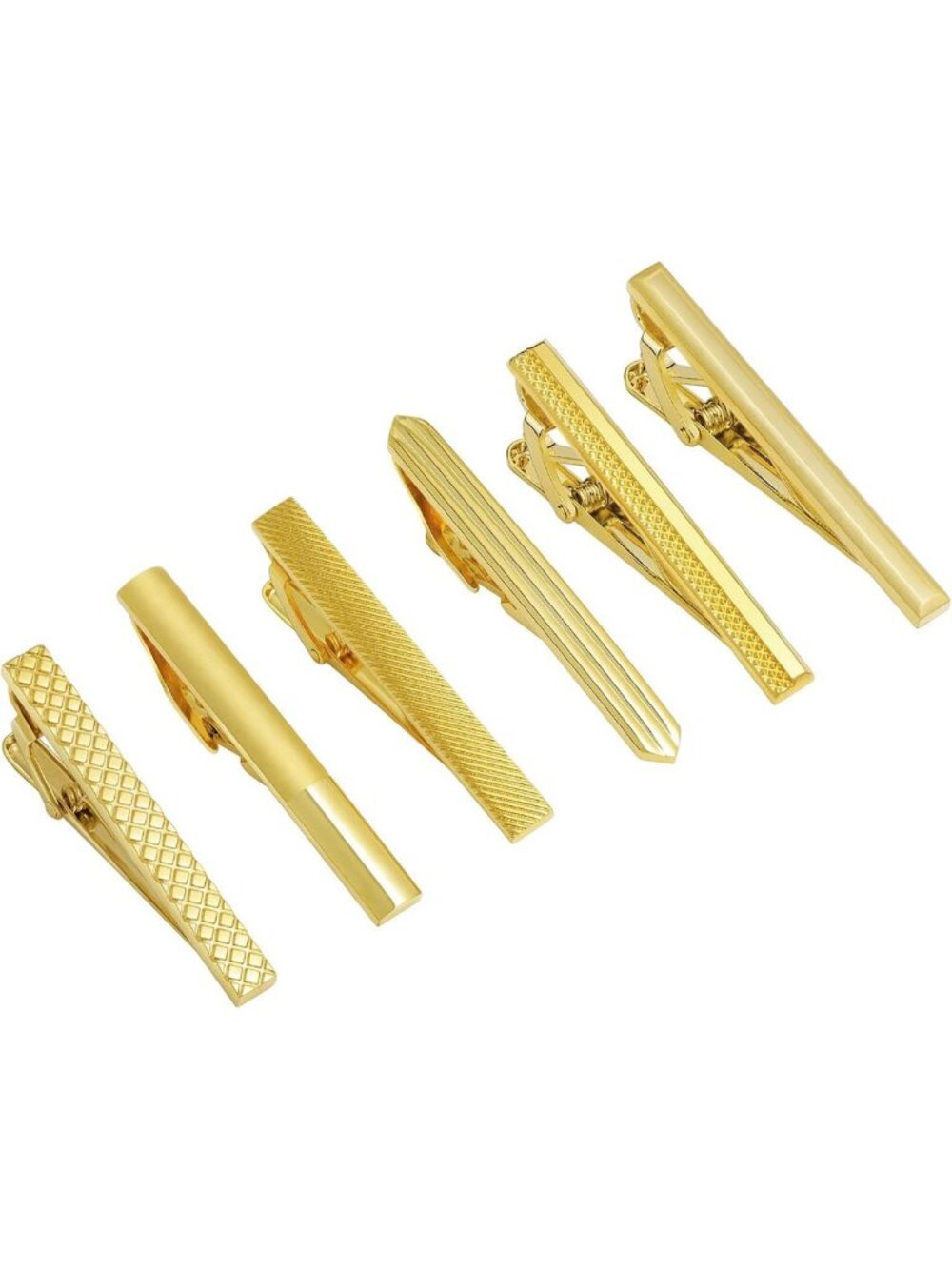 4 Pairs Unique Tie Clips & Pins for Regular & Skinny Ties - Perfect for